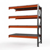 Секция приставная стеллажа металлического Оптима, 2500x1250x785 мм. Полки: 4 шт. метал.