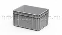 Евроконтейнер закрытые ручки/усиленное дно (серый), 400x300x220 мм