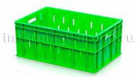Ящик для молока, мяса, овощей и фруктов малая перфорация дно сплошное светло-зеленый